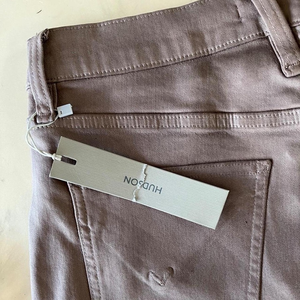 Hudson Jeans Coated Waxed Denim Straight Leg Dark Tan NWT Sz 26 - Picture 4 of 5